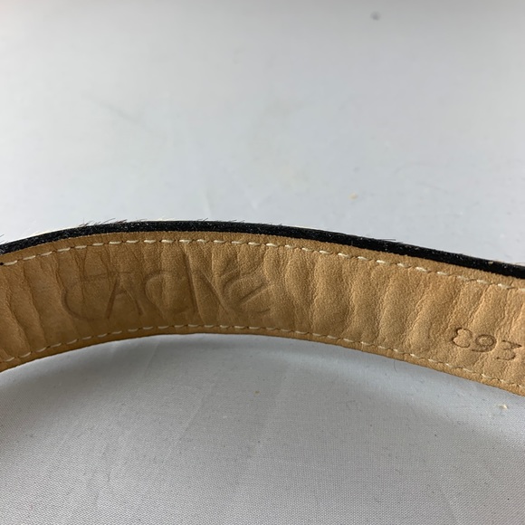Cache Brushed Gold Pony Hair Leather Belt S - Picture 4 of 6